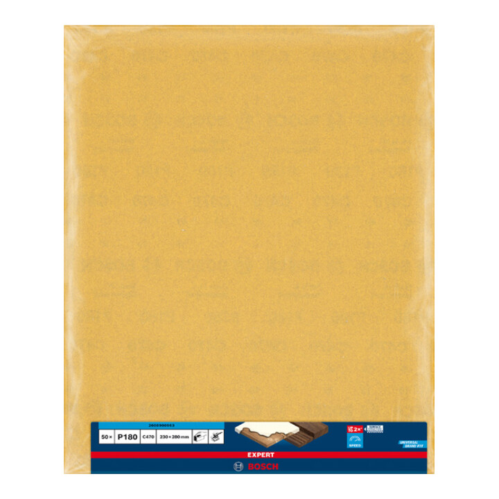 Bosch EXPERT C470 Schleifpapier zum Handschleifen 230 x 280mm G 180 für Handschleifen