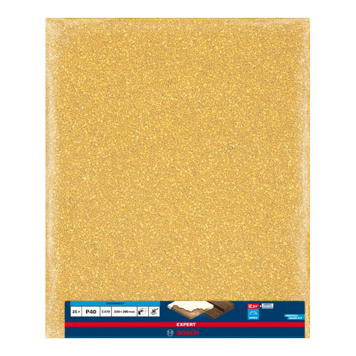 Bosch EXPERT C470 Schleifpapier zum Handschleifen 230 x 280mm G 40 für Handschleifen