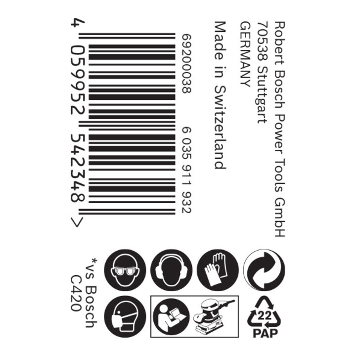 Bosch EXPERT C470 Schleifpapierrolle zum Handschleifen 115mm 5m G 40 für Handschleifen
