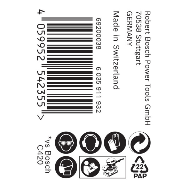 Bosch EXPERT C470 Schleifpapierrolle zum Handschleifen 115mm 5m G 60 für Handschleifen
