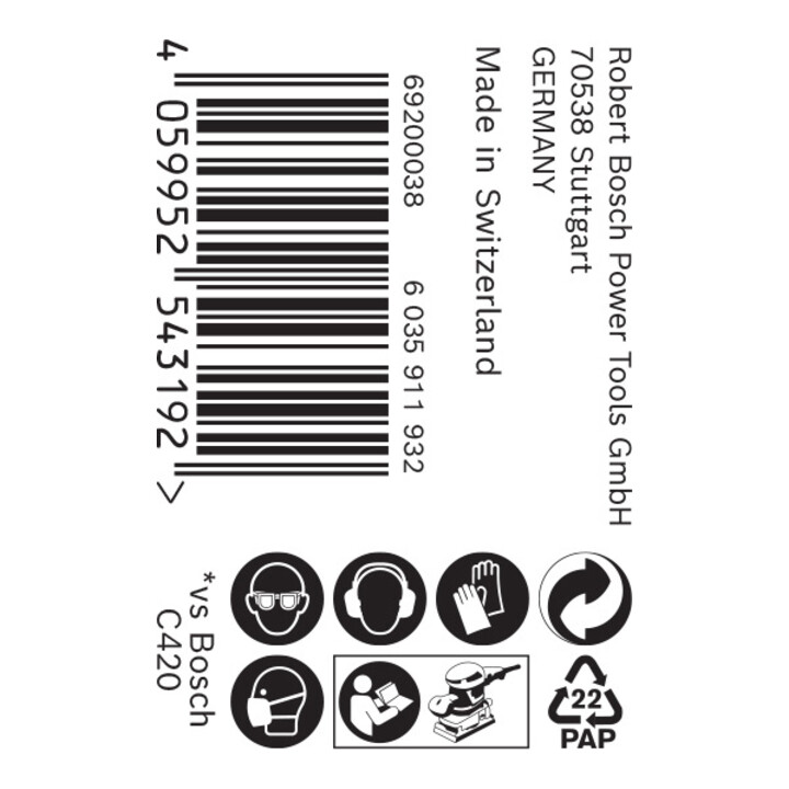 Bosch EXPERT C470 Schleifpapierrolle zum Handschleifen 115mm x 50m G 120 für Handschleifen