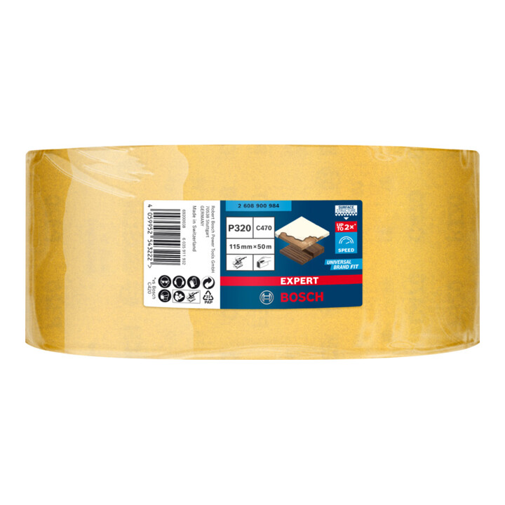 Bosch EXPERT C470 Schleifpapierrolle zum Handschleifen 115mm x 50m G 320 für Handschleifen