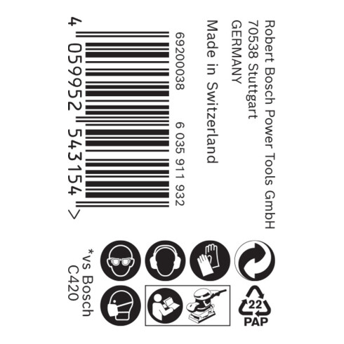 Bosch EXPERT C470 Schleifpapierrolle zum Handschleifen 115mm x 50m G 40 für Handschleifen