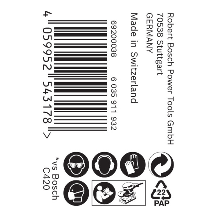 Bosch EXPERT C470 Schleifpapierrolle zum Handschleifen 115mm x 50m G 80 für Handschleifen
