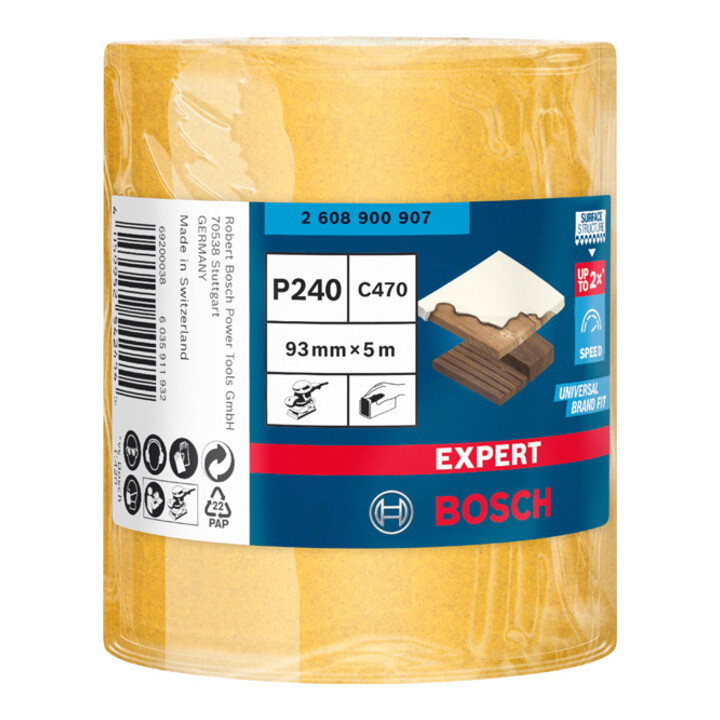 Bosch EXPERT C470 Schleifpapierrolle zum Handschleifen 93mm 5m G 240 für Handschleifen