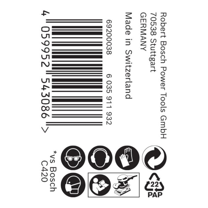 Bosch EXPERT C470 Schleifpapierrolle zum Handschleifen 93mm x 50m G 80 für Handschleifen