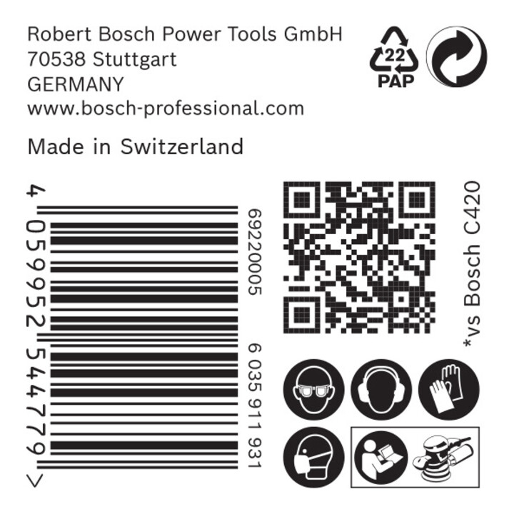 Bosch EXPERT C470 schuurpapier Mehrloc voor excentrische schuurmachine 150mm G 120 5-delig voor excentrische schuurmachine