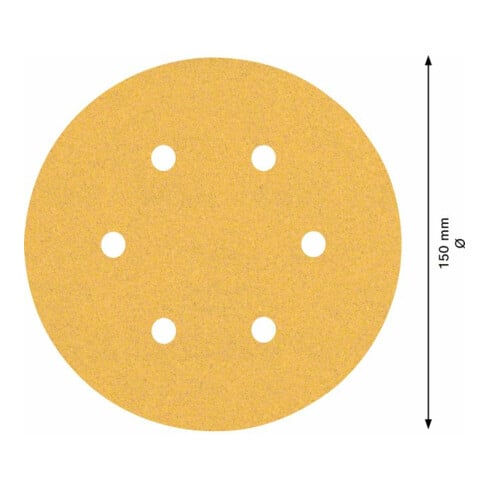 Bosch EXPERT C470 schuurpapier met 6 gaten voor excentrische schuurmachine 150mm G 100 5-pc. voor excentrische schuurmachine
