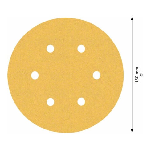 Bosch EXPERT C470 schuurpapier met 6 gaten voor excentrische schuurmachine 150mm G 120 5-dlg. voor excentrische schuurmachine