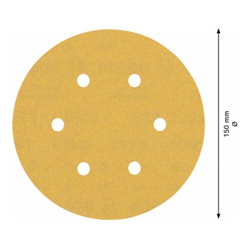 Bosch EXPERT C470 schuurpapier met 6 gaten voor excentrische schuurmachine 150mm G 180 5-dlg. voor excentrische schuurmachine