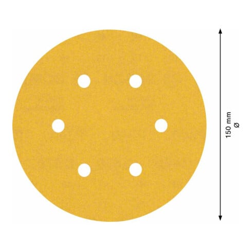 Bosch EXPERT C470 schuurpapier met 6 gaten voor excentrische schuurmachine 150mm G 240 5-dlg. voor excentrische schuurmachine
