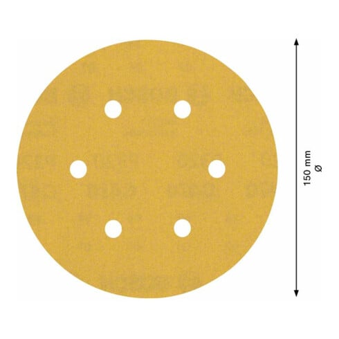 Bosch EXPERT C470 schuurpapier met 6 gaten voor excentrische schuurmachine 150mm G 320 5-dlg. voor excentrische schuurmachine