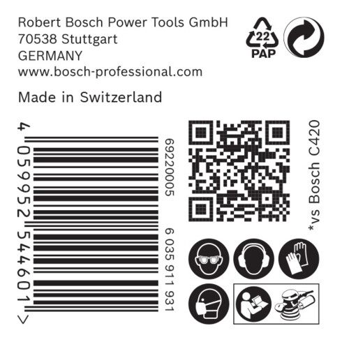 Bosch EXPERT C470 schuurpapier met 6 gaten voor excentrische schuurmachines 150mm G 150 50-pc. voor excentrische schuurmachines