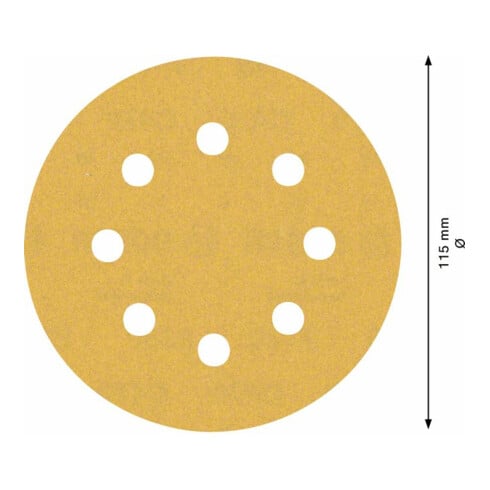 Bosch EXPERT C470 schuurpapier met 8 gaten voor excentrische schuurmachine 115mm G 180 5-dlg. voor excentrische schuurmachine