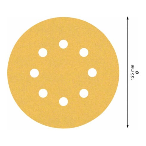 Bosch EXPERT C470 schuurpapier met 8 gaten voor excentrische schuurmachine 125mm G 120 5-dlg. voor excentrische schuurmachine