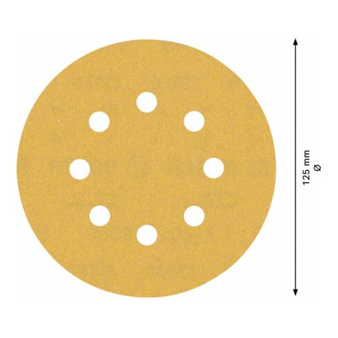 Bosch EXPERT C470 schuurpapier met 8 gaten voor excentrische schuurmachine 125mm G 180 5-delig voor excentrische schuurmachine
