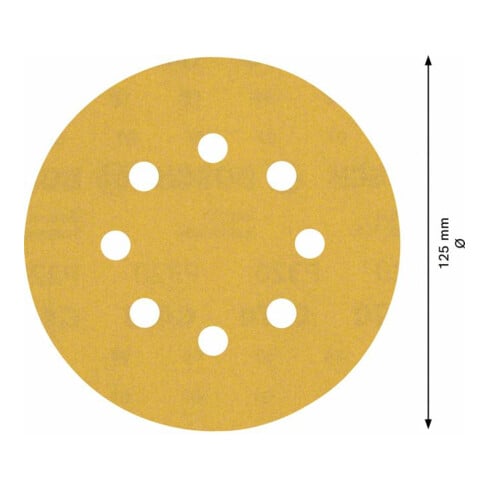 Bosch EXPERT C470 schuurpapier met 8 gaten voor excentrische schuurmachine 125mm G 320 5-delig voor excentrische schuurmachine