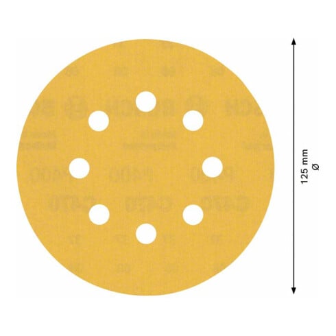 Bosch EXPERT C470 schuurpapier met 8 gaten voor excentrische schuurmachine 125mm G 400 5-dlg. voor excentrische schuurmachine