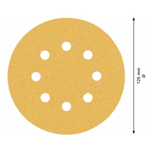 Bosch EXPERT C470 schuurpapier met 8 gaten voor excentrische schuurmachine 125mm G 80 5-dlg. voor excentrische schuurmachine