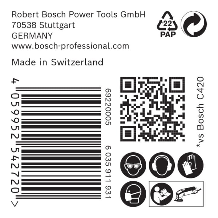 Bosch Expert C470 Schuurpapier voor delta-schuurmachine, 93 mm, G 400