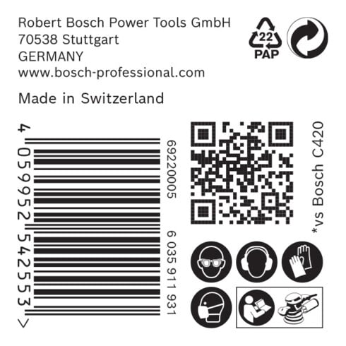 Bosch Expert C470 schuurpapier voor excenterschuurmachine, 150 mm, 6 gaten, G 40