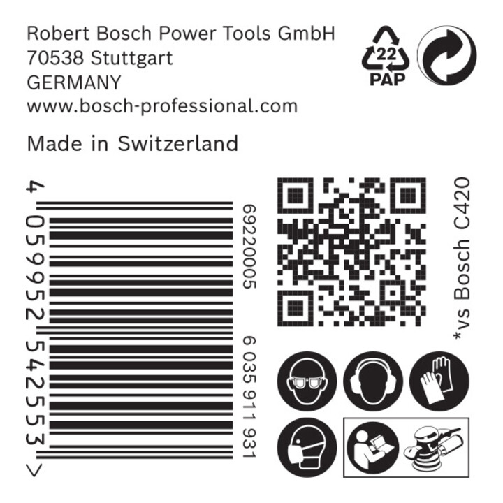 Bosch Expert C470 schuurpapier voor excenterschuurmachine, 150 mm, 6 gaten, G 40