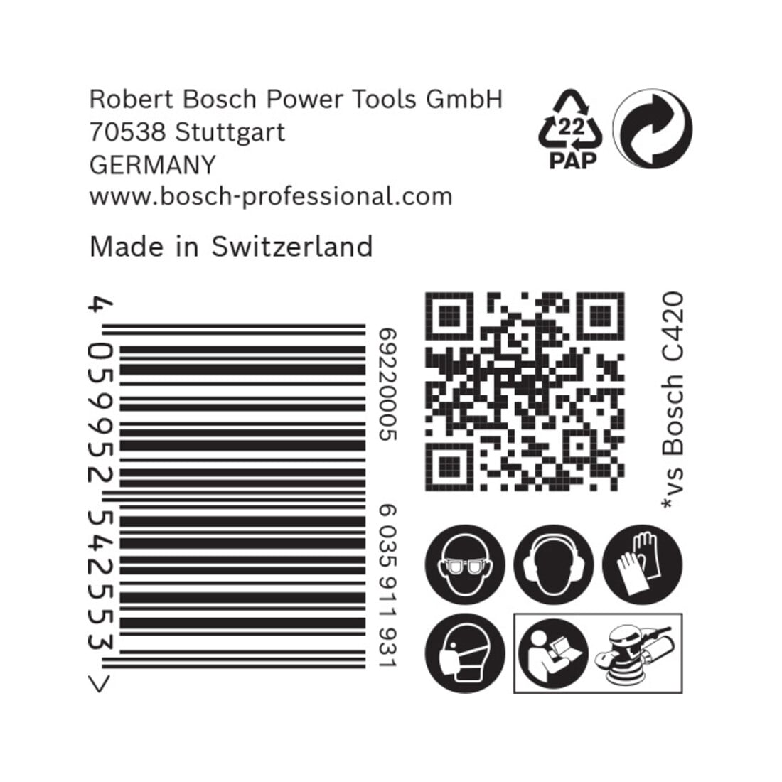 Bosch Expert C470 schuurpapier voor excenterschuurmachine, 150 mm, 6 gaten, G 40
