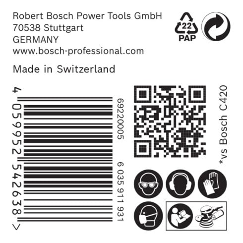 Bosch Expert C470 schuurpapier voor excenterschuurmachine, 150 mm, 6 gaten, G 400