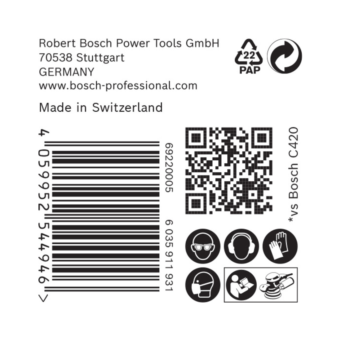 Bosch EXPERT C470 schuurpapier zonder gaten