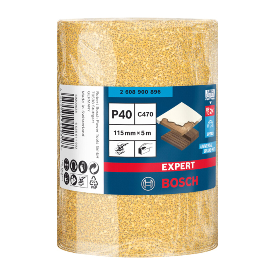 Bosch EXPERT C470 schuurpapierrol voor handschuren 115mm 5m G 40 voor handschuren