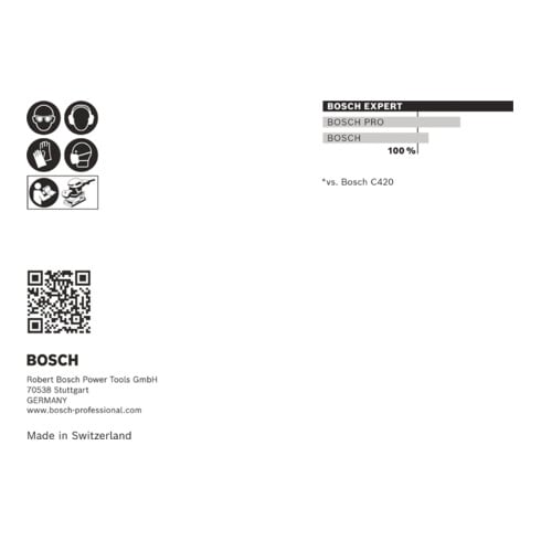 Bosch EXPERT C470 Set de papier abrasif, 115 x 107 mm, G 60/120/180