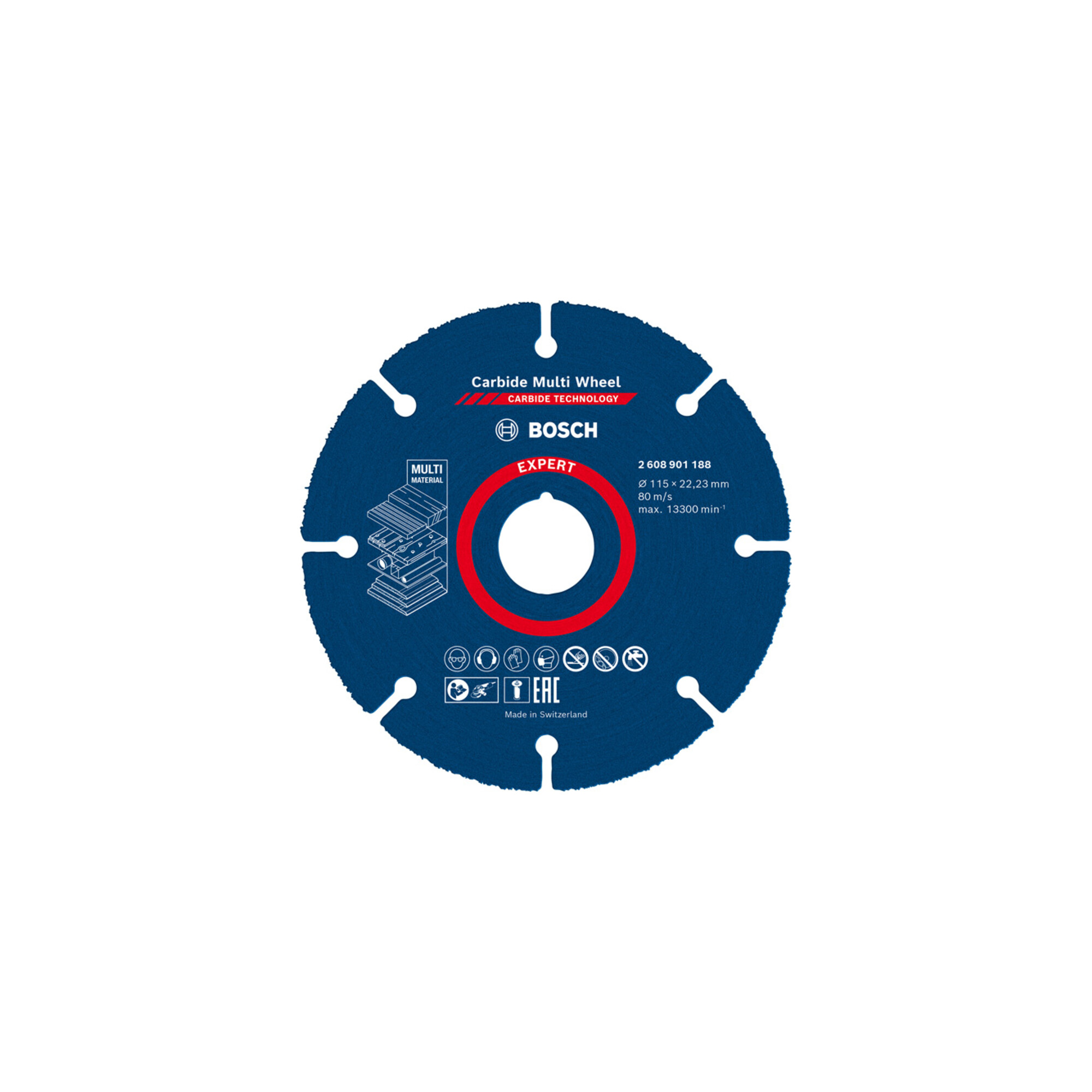 BOSCH EXPERT Carbide Multi Wheel Trennscheibe 115mm 22,23mm für Winkelschleifer mit X-LOCK und mit Spannmutter