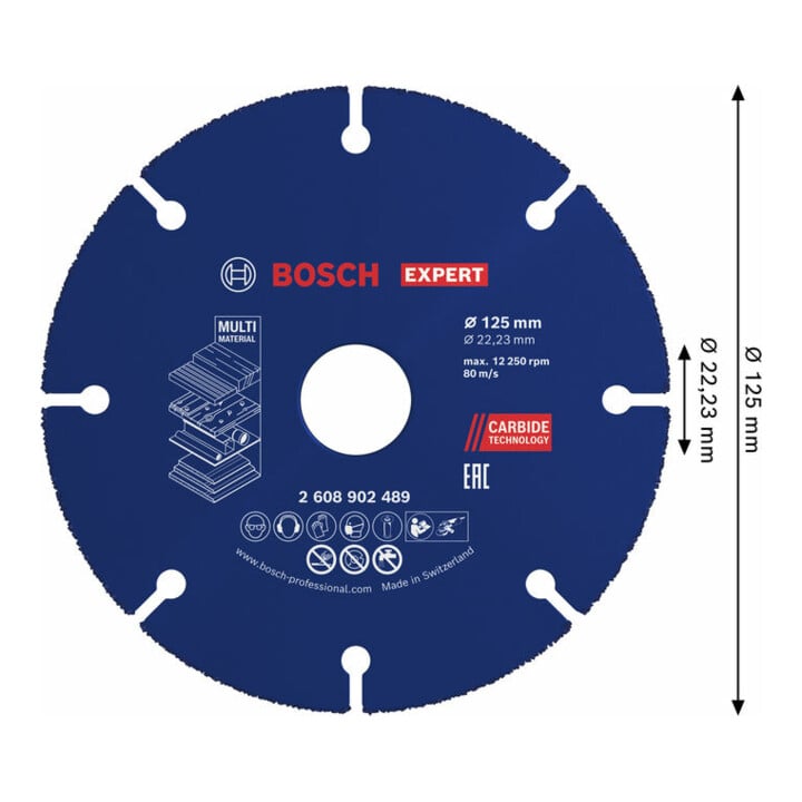 Bosch EXPERT Carbide Multi Wheel Trennscheibe, 125 mm, 22,23 mm