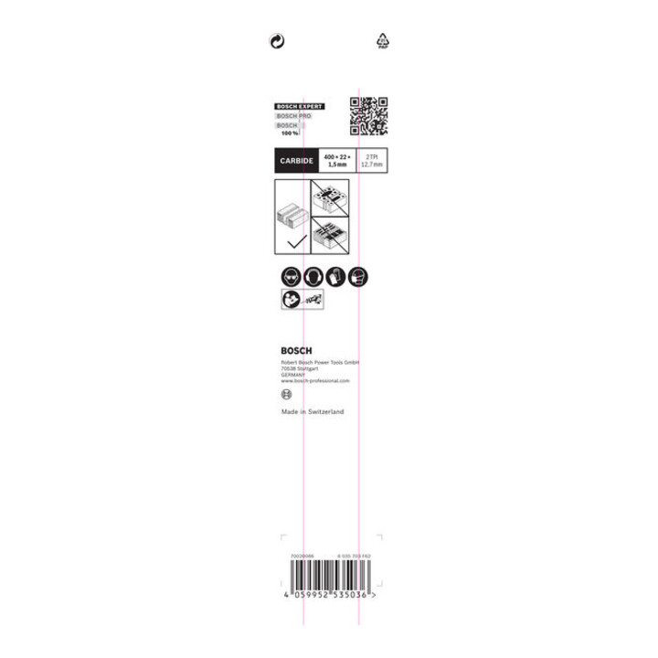 Bosch EXPERT cellenbeton S 2041 HM reciprozaagblad 1 stuk voor reciprozagen