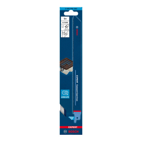 Bosch EXPERT Cement Gietijzer S 1750 RD reciprozaagblad 1 stuk voor reciprozagen