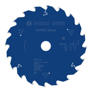 Bosch EXPERT Cirkelzaagblad hout, 165x20 mm, Z20
