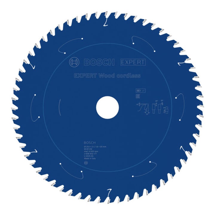 Bosch EXPERT Cirkelzaagblad hout, 254x1,6x30 mm, Z60