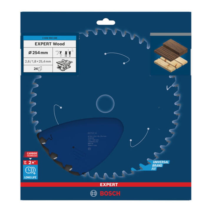 Bosch EXPERT Cirkelzaagblad hout, 254x25,4 mm, Z24