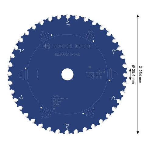 Bosch EXPERT Cirkelzaagblad hout, 254x25,4 mm, Z40