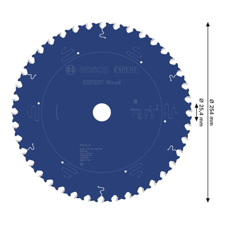Bosch EXPERT Cirkelzaagblad hout, 254x25,4 mm, Z40