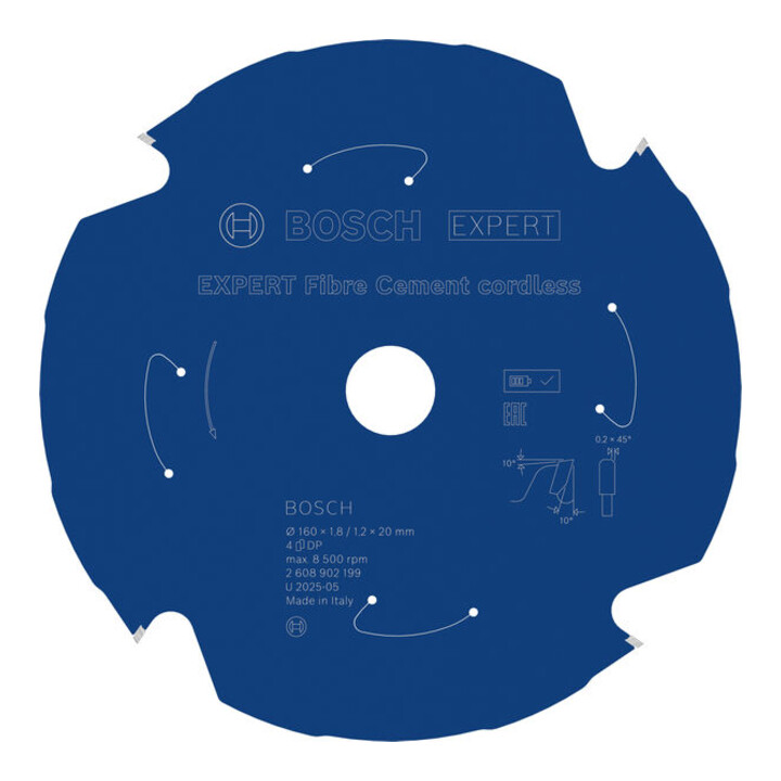 Bosch EXPERT Cirkelzaagblad vezelcement, 160x1,8x20 mm, Z4