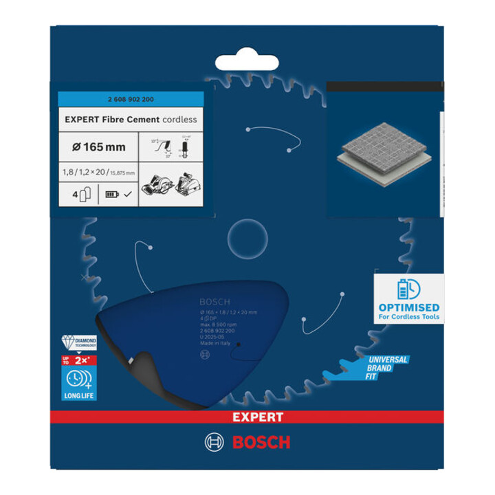 Bosch EXPERT Cirkelzaagblad vezelcement, 165x20 mm, Z4