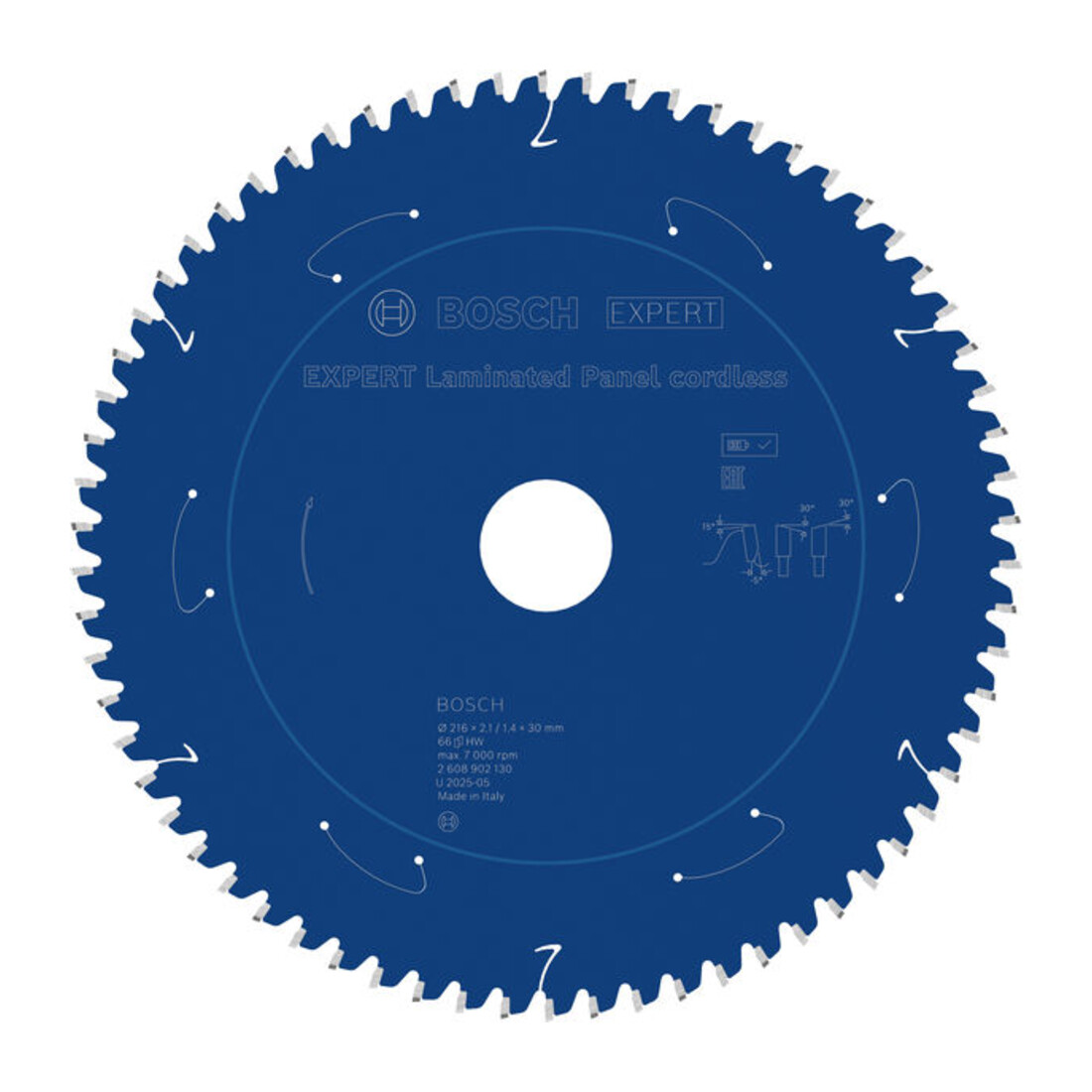 Bosch EXPERT Cirkelzaagblad voor gelamineerde platen, 216x2,1x30 mm, Z66