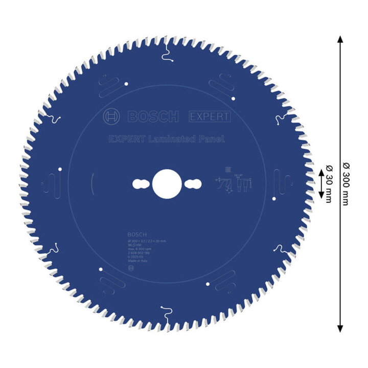 Bosch EXPERT Cirkelzaagblad voor gelamineerde platen, 300x30 mm, Z96