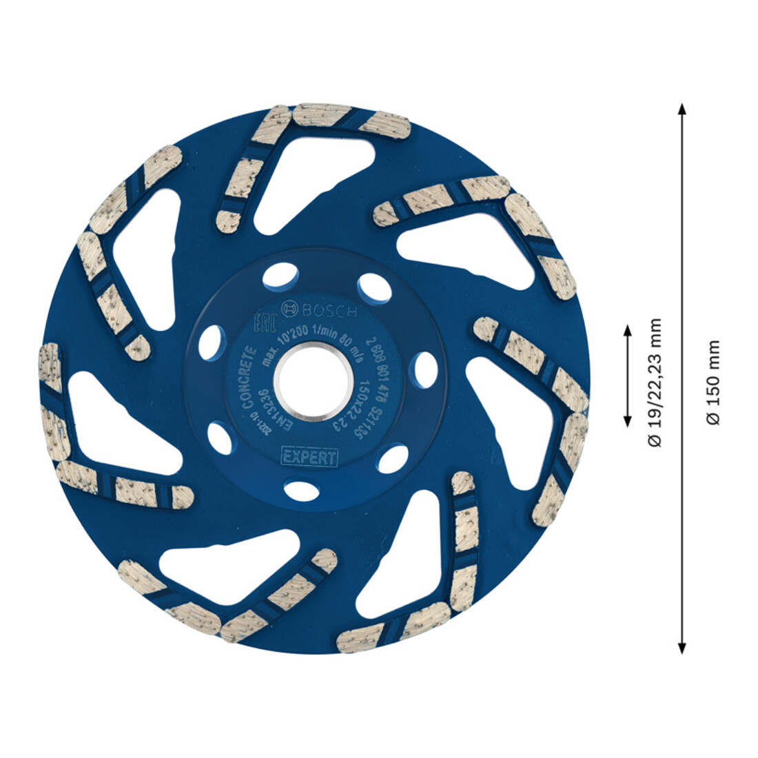 Bosch EXPERT Concrete beker schijf, 150 x 22,23 x 4,5 mm. voor betonmolen