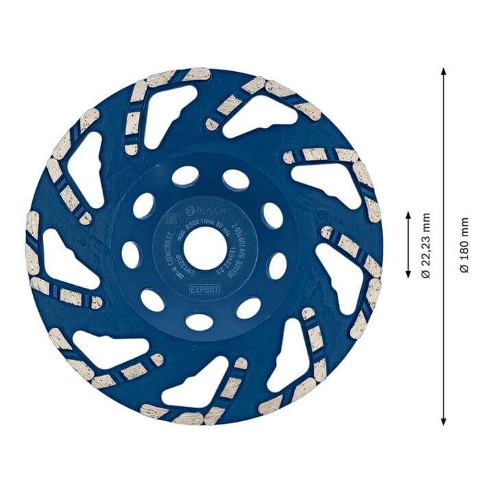 Bosch EXPERT Concrete beker schijf, 180 x 22,23 x 4,5 mm. voor betonmolen