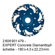 Bosch EXPERT Concrete Topfscheibe, 180 x 22,23 x 4,5 mm. Für Betonschleifer