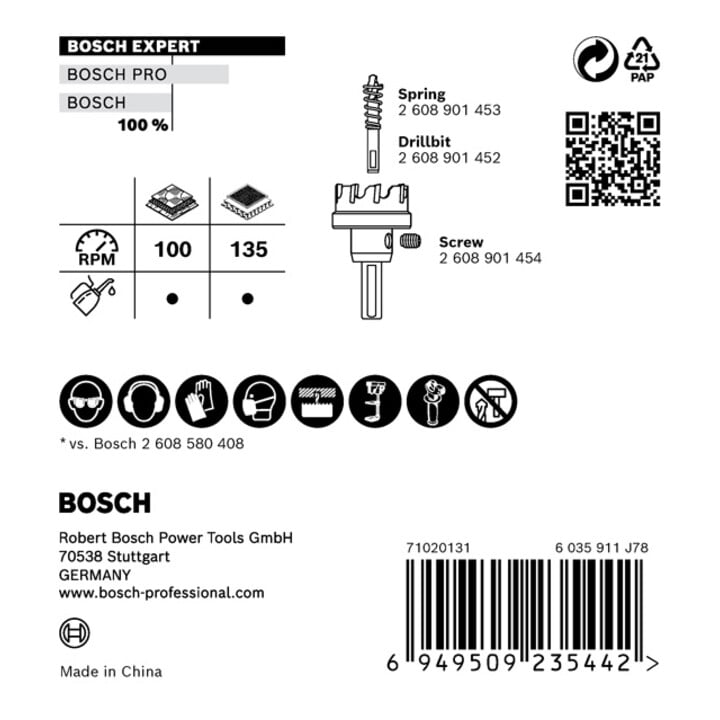 Bosch Expert Construction Material hole saw, 19 x 60 mm