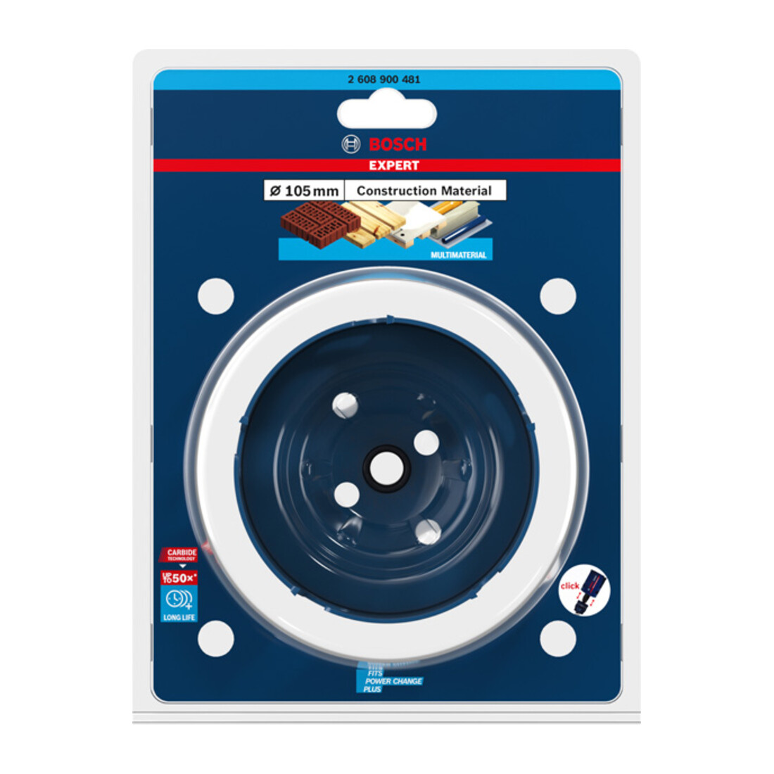Bosch EXPERT Construction Material Lochsäge 105 x 60mm für Dreh- und Schlagbohrer
