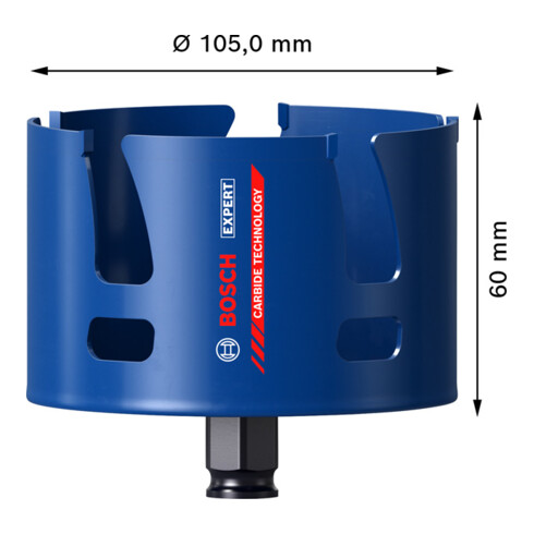Bosch EXPERT Construction Material Lochsäge 105 x 60mm für Dreh- und Schlagbohrer